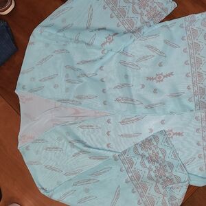 Kimono sheer cover up - Western Print